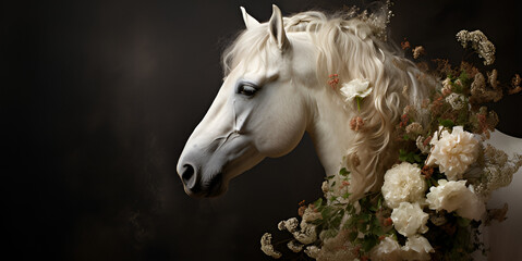 white horse in the wind