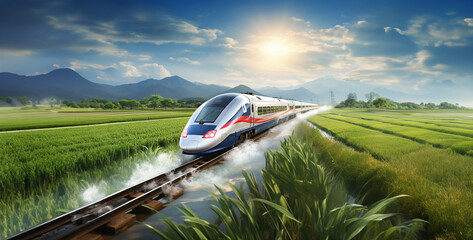 train in motion, a realistic photo of The Shinkansen train running hd wallpaper