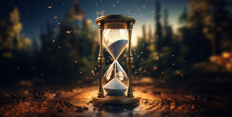 image depicting a giant hourglass filled with water hd wallpaper 