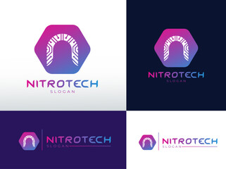 Nirto Tech N Letter Logo Design.
N Letter Creative Modern Icon Design Vector Template with Polygons and Circuit.
Hexagon N Letter Abstract Logo Element with Isolated Background.