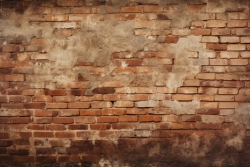 weathered charm of an ancient brick wall, Generative AI