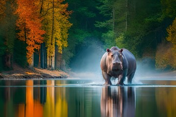 hippopotamus in the forest