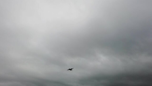 Operation Falcon Leap in the Netherlands, Military airplanes practice in flying low with lot of birds in the sky