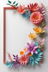 Obraz premium 3d render floral design with colorful branches on white background floral elements generative ai