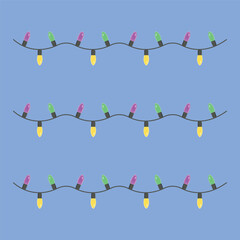 Christmas decorations with bright light garlands.Christmas decorations with bright light garlands.