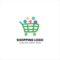 shopping logo icon design. online shop logo design template