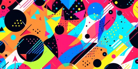 vibrant geometric patterns in abstract art, generative AI