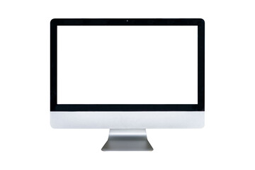 Computer display with blank screen isolated on white background.