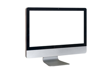 Computer display with blank screen isolated on white background.