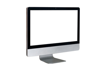 Computer display with blank screen isolated on white background.