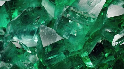 Close-Up Green Rock Crystal Stone Texture. Stunning Background Details