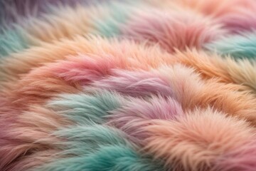 Obraz premium A closeup of a textured colorful pastel fur texture background. ai generative