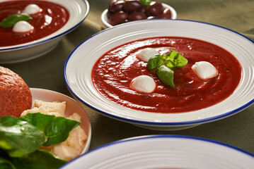 tomato soup with mazarella