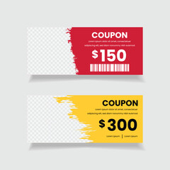 Set of coupon promotion template - obrazy, fototapety, plakaty