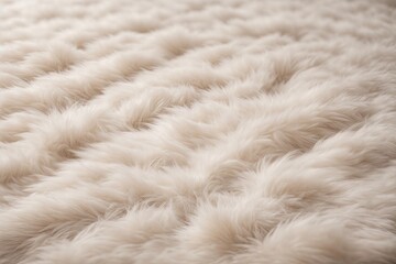 White fur texture for background Closeup. ai generative