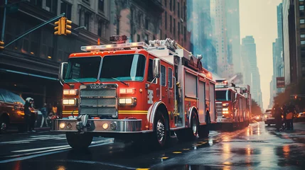 Fotobehang Vuur fire truck