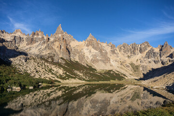 Beautiful reflection of mountains in the lake