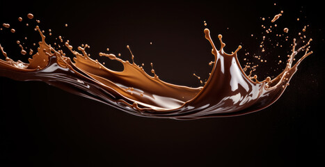 Delicious chocolate splash on isolated white background, tempting and indulgent.