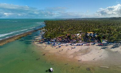 Imagem panorâmica da Praia dos Carneiros, estado de Pernambuco, Brasil