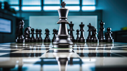 Abstract chess game, where strategy meets art in every move. - obrazy, fototapety, plakaty