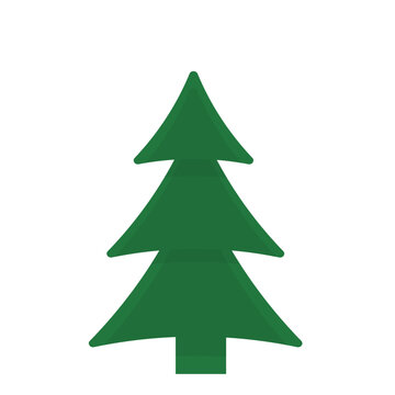 Isolated illustration of pine gree pine tree, spring spurce trees for graphic element of christmas and new year celebration