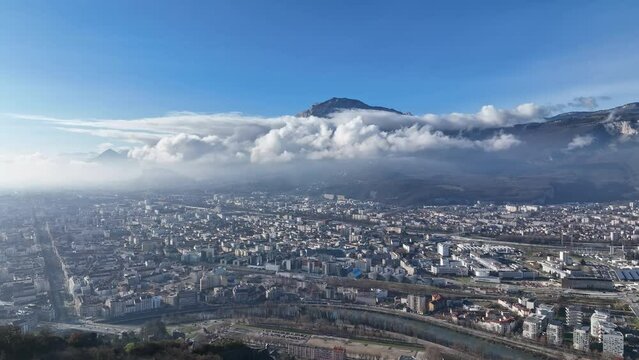A bird's-eye glimpse of Grenoble: history, river, and future in harmony.
