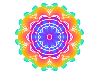 Beautiful colourful caleidoscope gradient flower petals art pattern