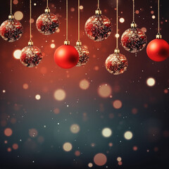Fototapeta na wymiar A beautiful Christmas balls banner background is typically characterized by colorful and ornate Christmas ball ornaments.