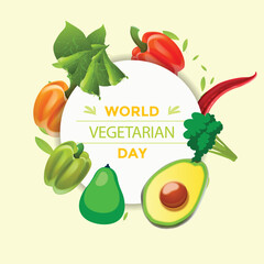 Free vector flat background for world vegetarian day