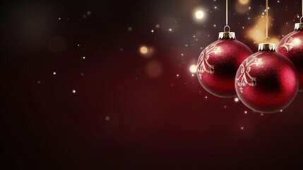 Fototapeta na wymiar A beautiful Christmas balls banner background is typically characterized by colorful and ornate Christmas ball ornaments.