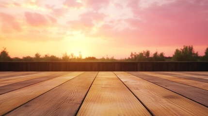 Wooden Floor Surface - Light Sky with a Natural