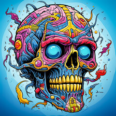 Colorful Dia de los Muertos Skull