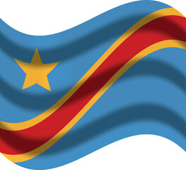 dr congo flag with wind icon