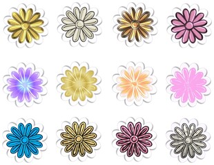 colorful flower sticker