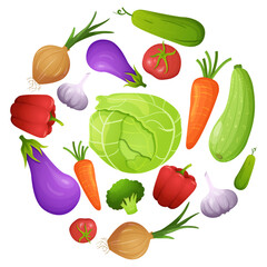 Vegetables round composition