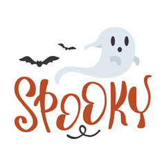 Happy Halloween vector lettering. Holiday lettering for banner. Happy Halloween poster, greeting card, party invitation. Vector illustration.