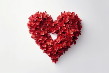 Red Heart Made of Red Flower Petals, Valentine's Concept