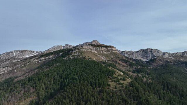 Alps mountains summer sunny day aerial shot Villard-de-lans