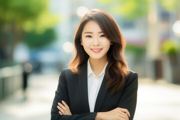 Fototapeta premium Beautiful Young Asian Woman Lawyer . Сoncept Women In Law, Young Professionals, Asian Culture, Worklife Balance
