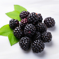 blackberries on a white background