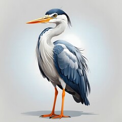 Obraz premium Heron Bird Illustration AI Generative