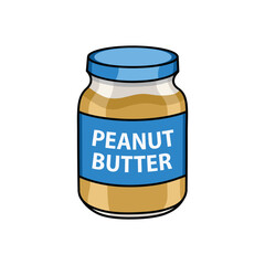 Peanut butter jar vector illustration
