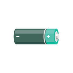 Alkaline battery icon in flat style. Accumulator vector illustration on isolated background. Accumulator recharge sign business concept.