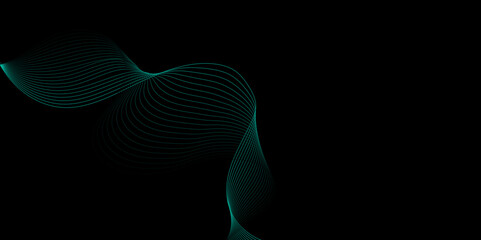 Abstract colorful wave and curve lines with technology background. Abstract frequency sound wave technology and science background. Wavy banner, template design.