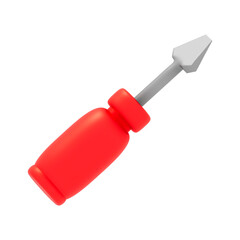 red screwdriver isolated on white