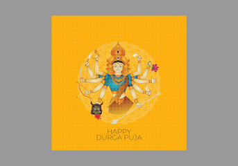Bangladesh Indian festival goddess durga Puja holiday celebration card background