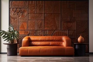 Minimalistic luxury interior design of modern living room, generative ai