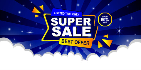 Vector Illustration Limited Time Super Sale Banner