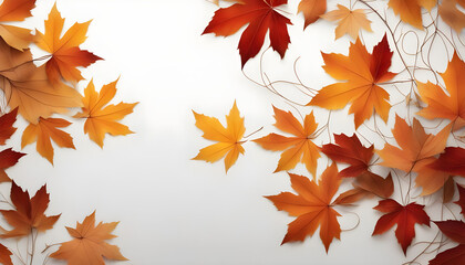 Falling autumn maple leaves natural background .Colorful foliage stock photo, Fall background with orange and red falling autumn, Beautiful Autumn themed background, Colorful blurred autumn background