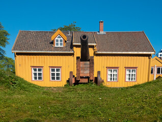 Historic Skansen, Tromsø, Troms of Finnmark, Norway. Old citadel, from the 17th century